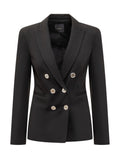 Black Solid Shawl Lapel Blazer 1