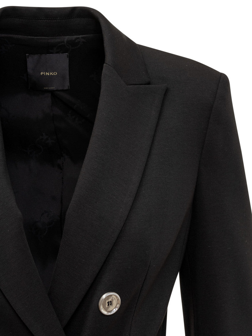 Black Solid Shawl Lapel Blazer 3