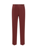 Red Straight Pleated Pants 1