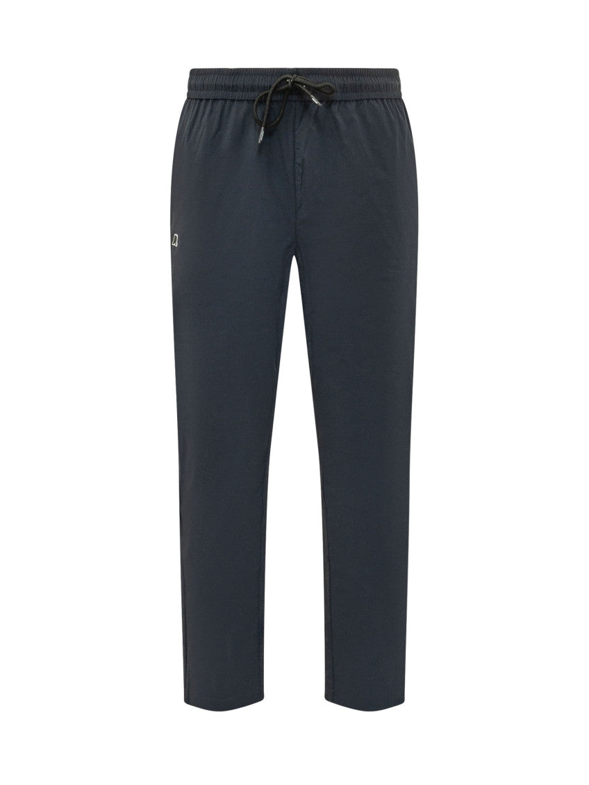 Dark Blue Straight Drawstring Pants 1