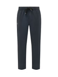 Dark Blue Straight Drawstring Pants 1