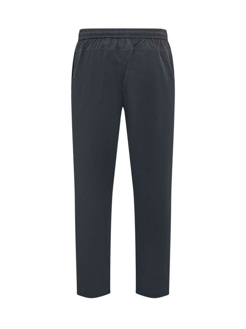 Dark Blue Straight Drawstring Pants 3