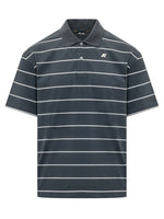 Grey Striped Shirt Collar Polo 1