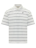 White Striped Shirt Collar Polo 1