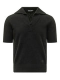 Black Logo Shirt Collar Polo 1