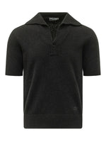 Black Logo Shirt Collar Polo 1