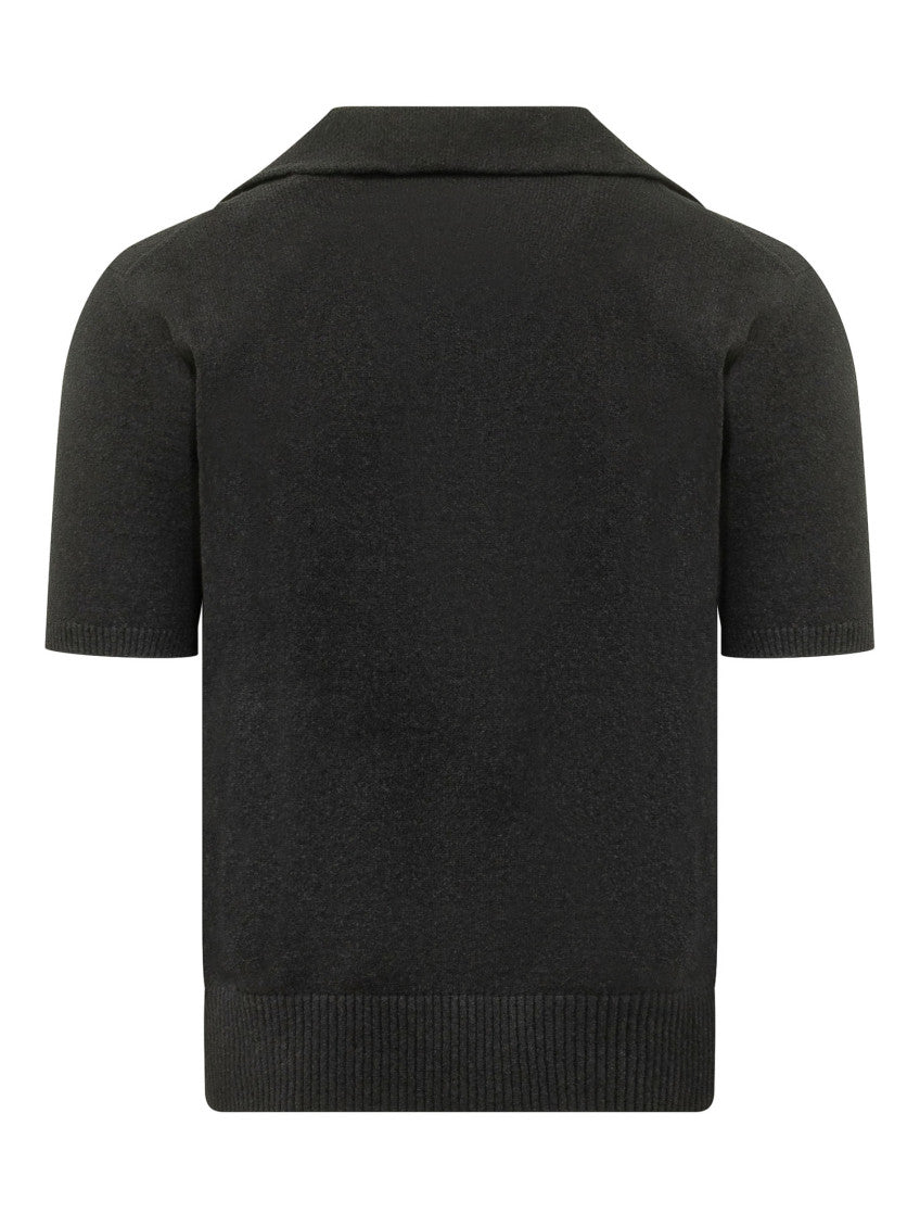 Black Logo Shirt Collar Polo 2