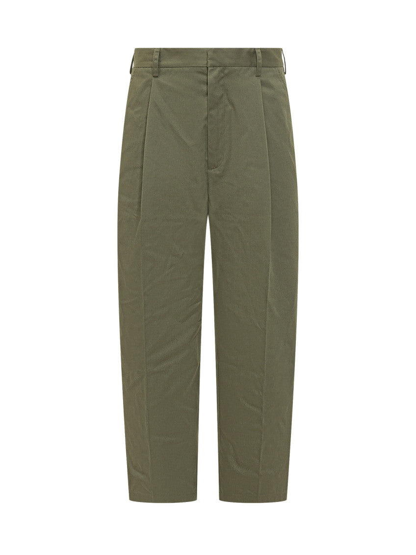 Green Straight Flat Front Pants 1
