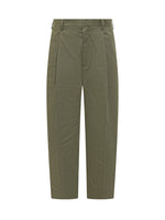 Green Straight Flat Front Pants 1