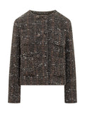Black Textured Crew Neck Jacket 1