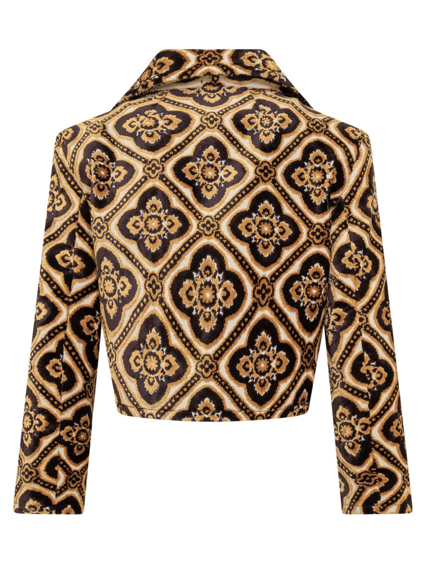 Multicolor Printed Notched Lapel Blazer 2
