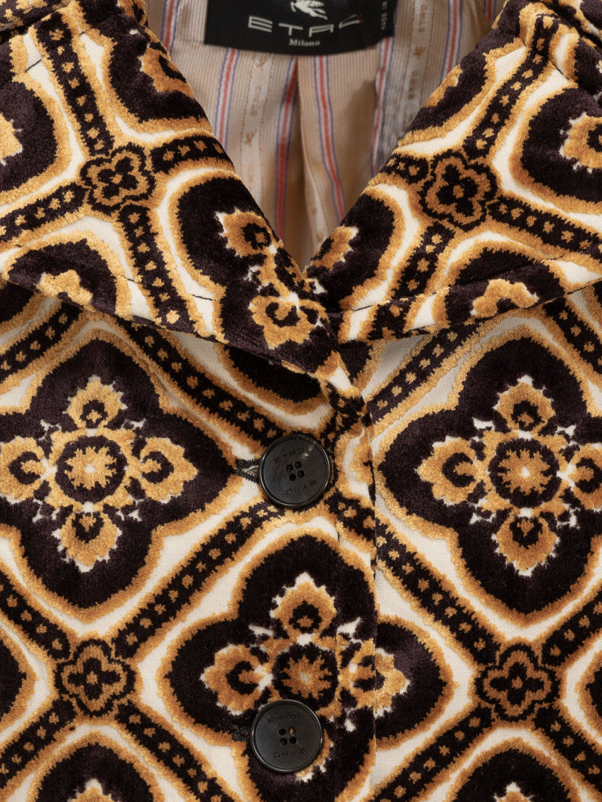 Multicolor Printed Notched Lapel Blazer 4