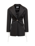 Black Embellished Notched Lapel Blazer 1