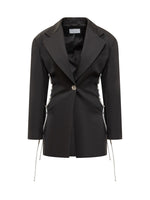 Black Embellished Notched Lapel Blazer 1