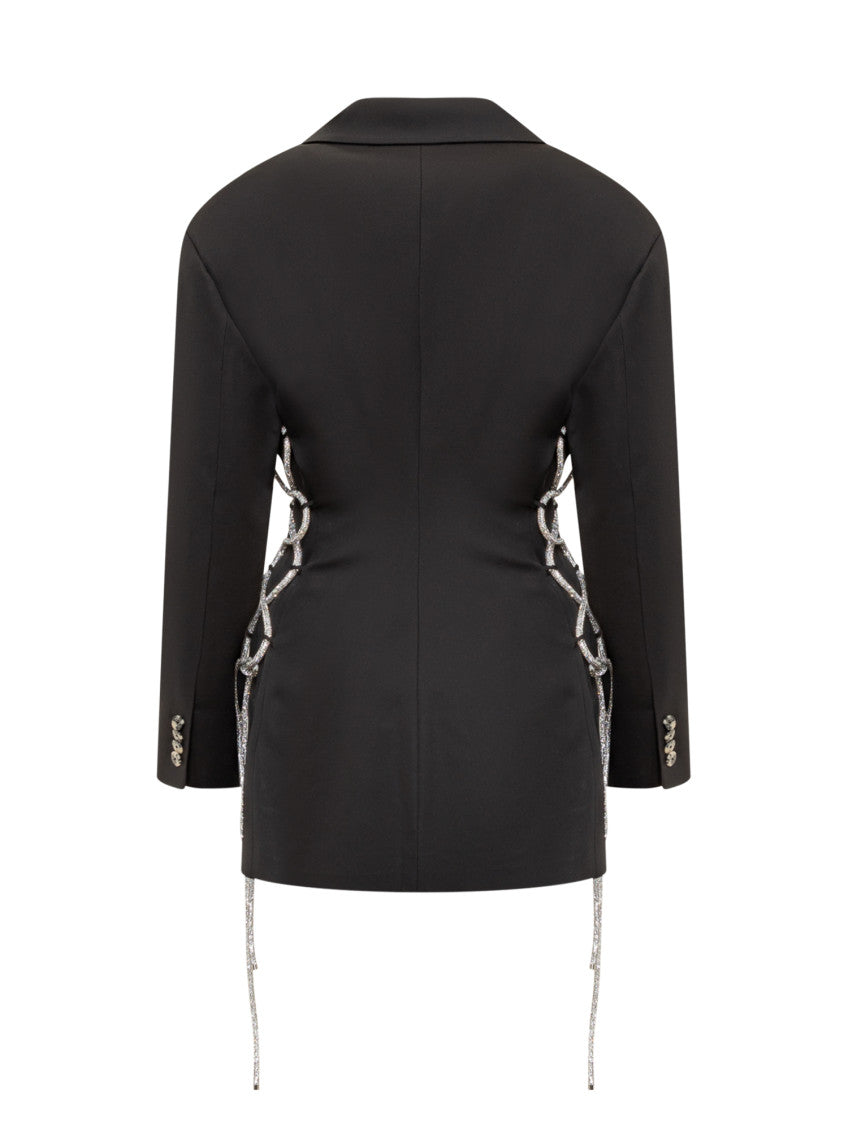 Black Embellished Notched Lapel Blazer 2
