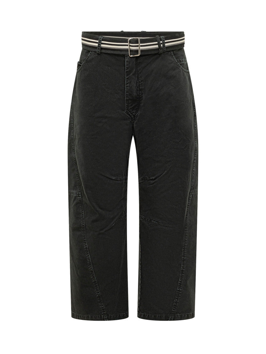 Black Loose Flat Front Pants 1