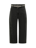 Black Loose Flat Front Pants 1