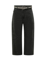 Black Loose Flat Front Pants 1