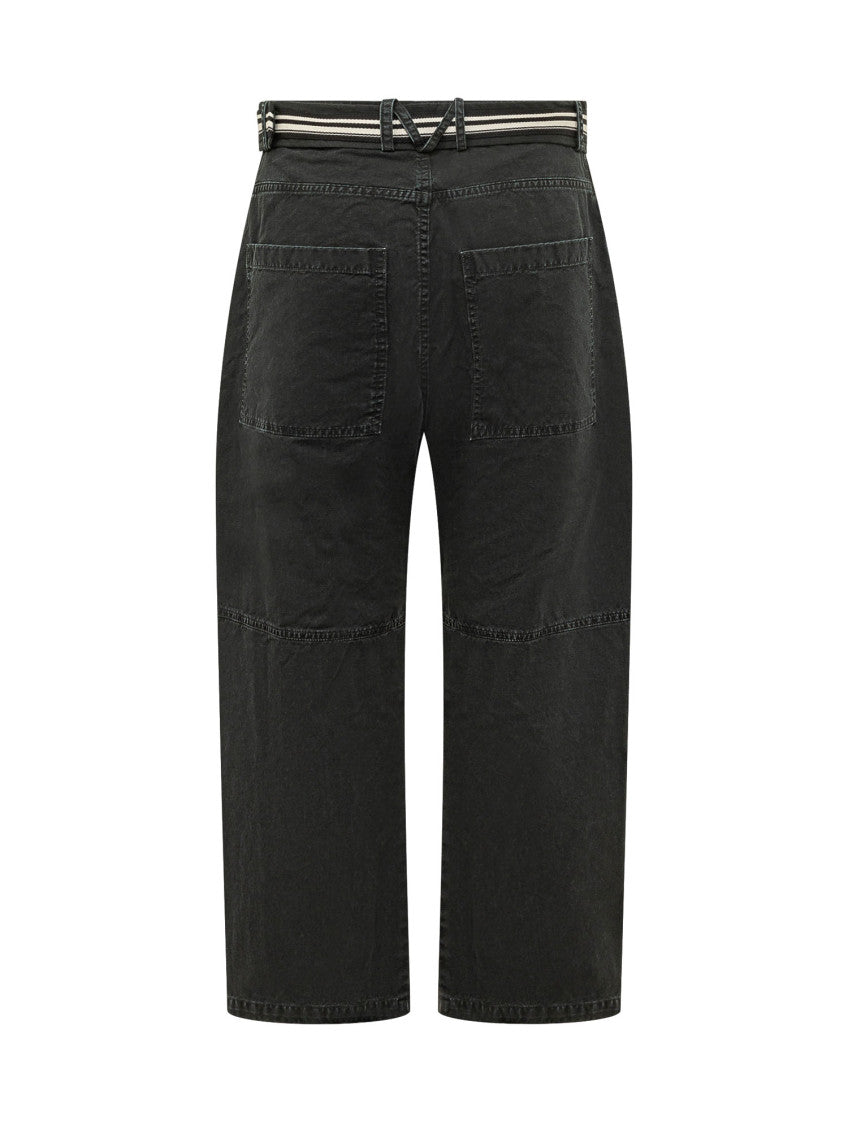 Black Loose Flat Front Pants 3