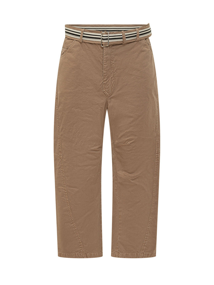 Beige Regular Flat Front Pants 1