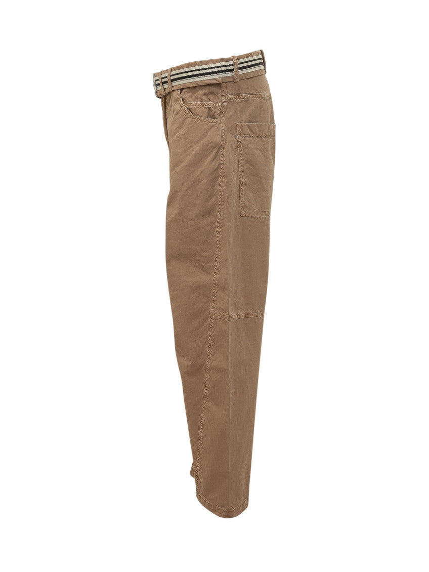 Beige Regular Flat Front Pants 2