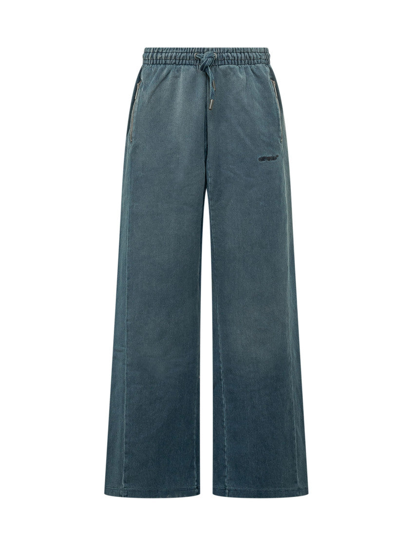Blue Loose Drawstring Pants 1