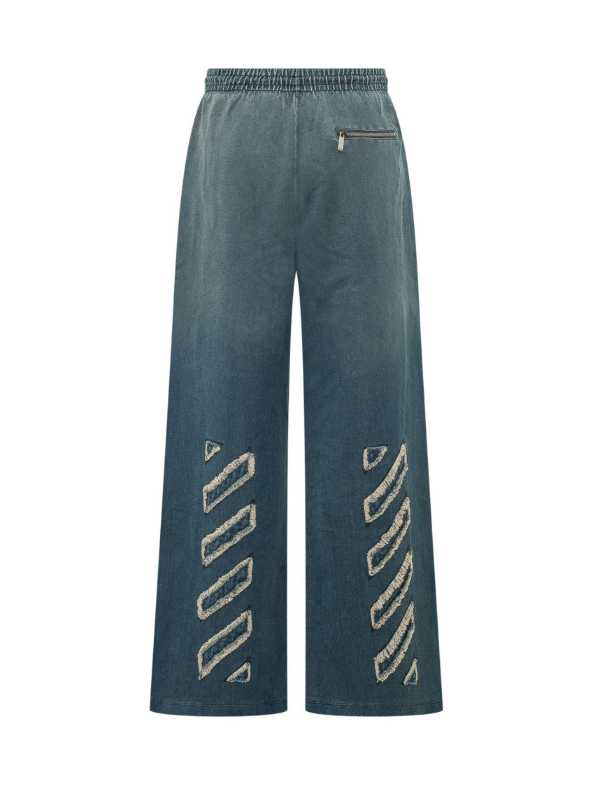 Blue Loose Drawstring Pants 3