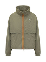 Green Solid Mandarin Collar Jacket 1