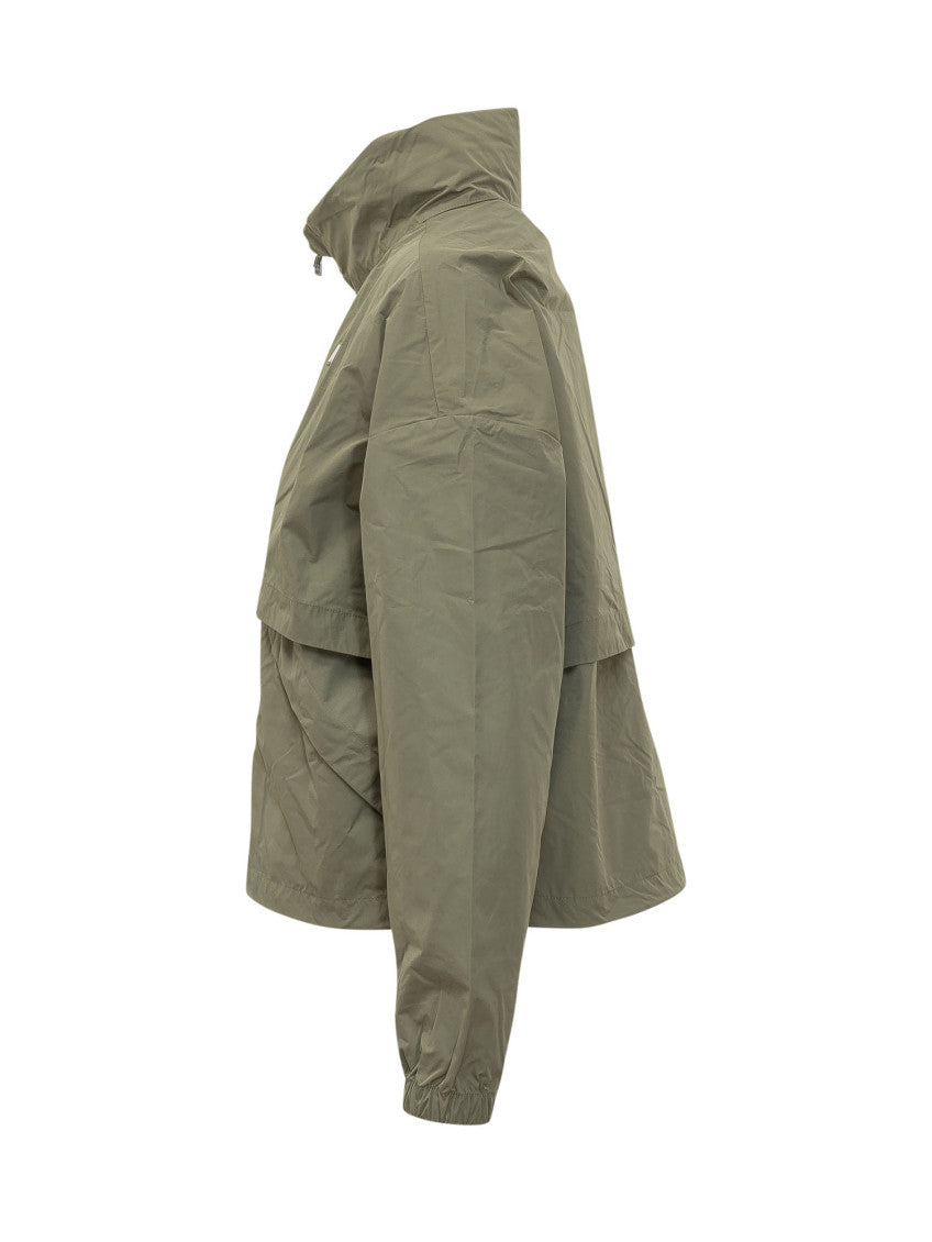 Green Solid Mandarin Collar Jacket 3