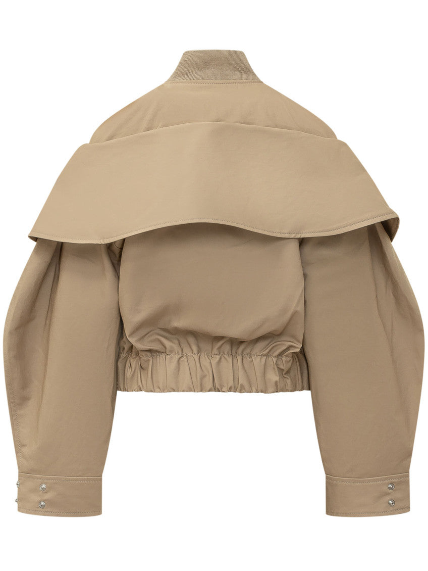 Beige Mock Collar Jacket 2