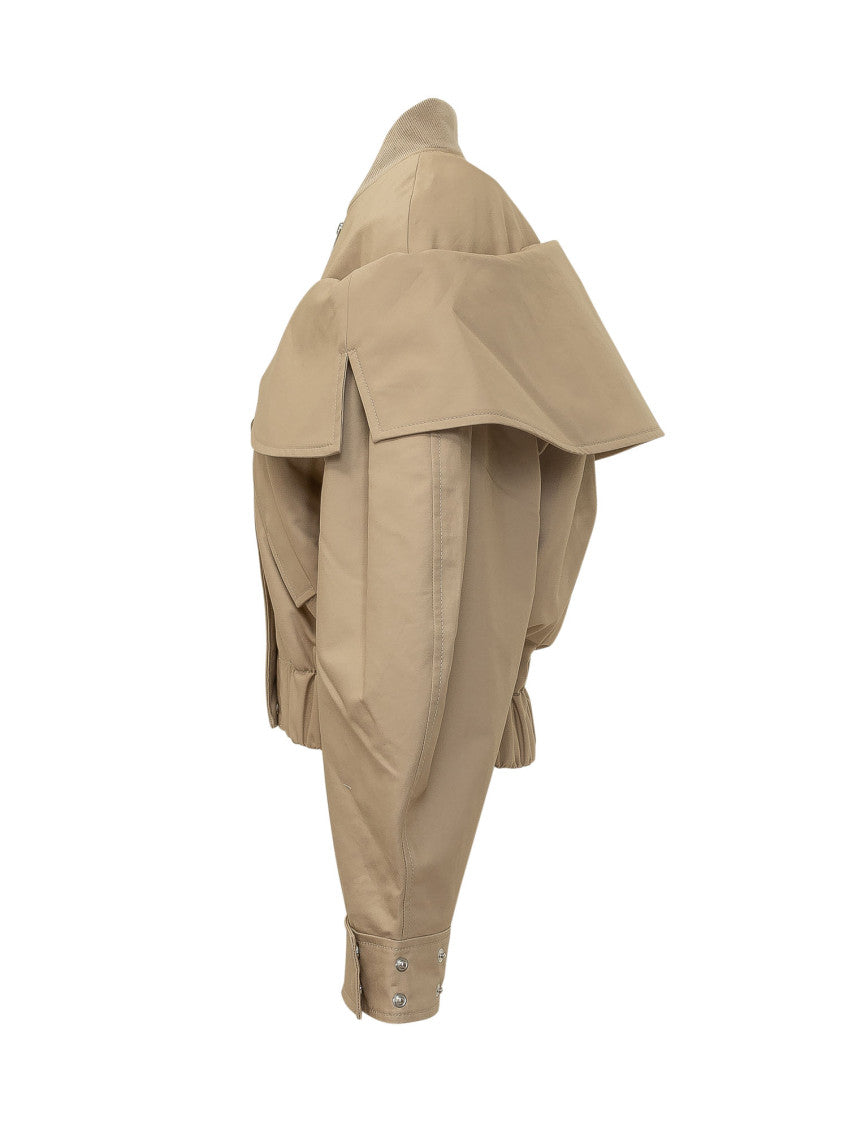 Beige Mock Collar Jacket 3