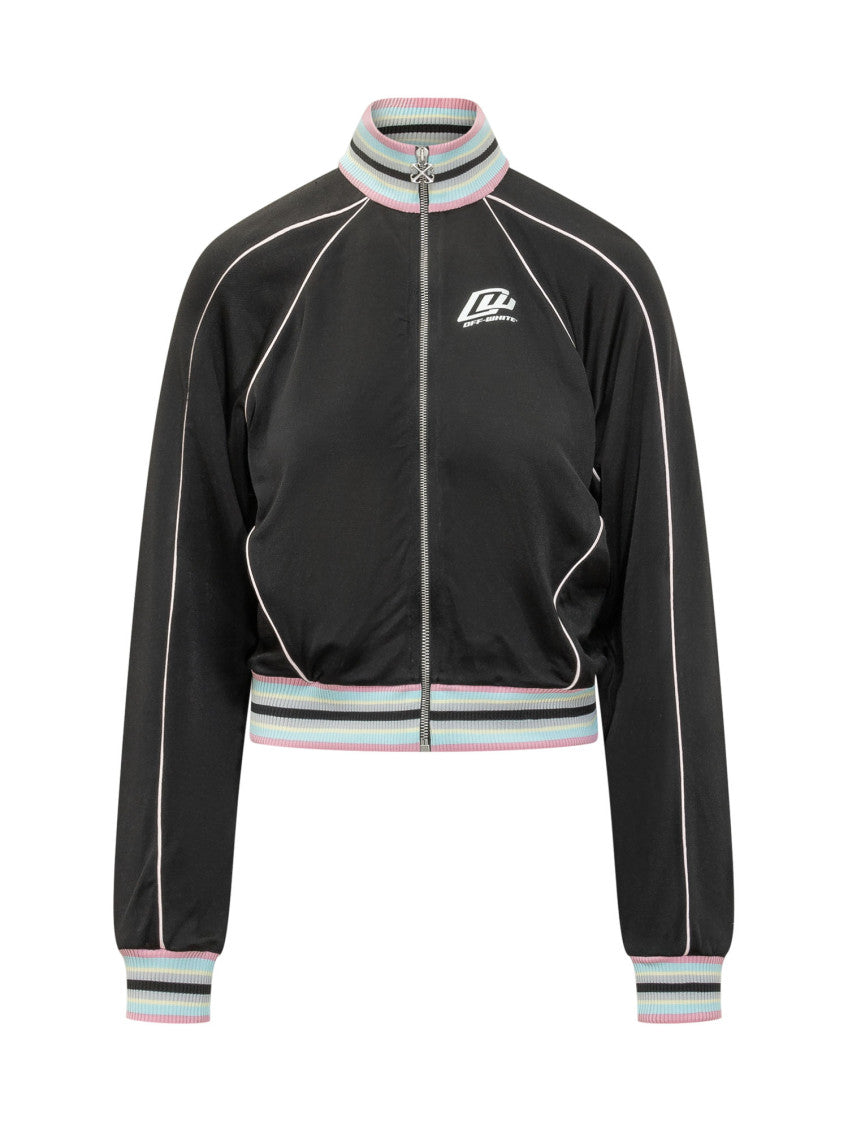 Black Solid Mock Collar Jacket 1