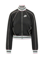 Black Solid Mock Collar Jacket 1