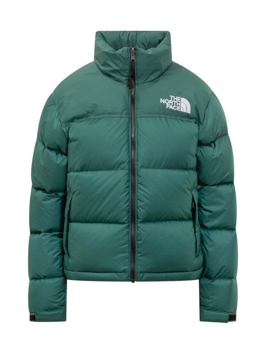 Green Logo Puffer Mock Collar Jacket 1