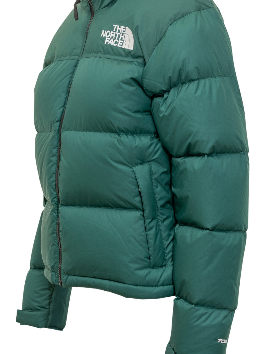 Green Logo Puffer Mock Collar Jacket 4