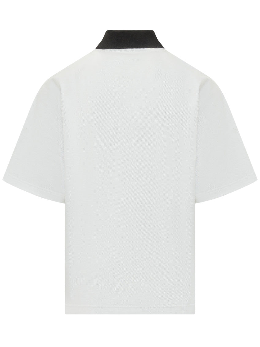 White Solid Shirt Collar Polo 2