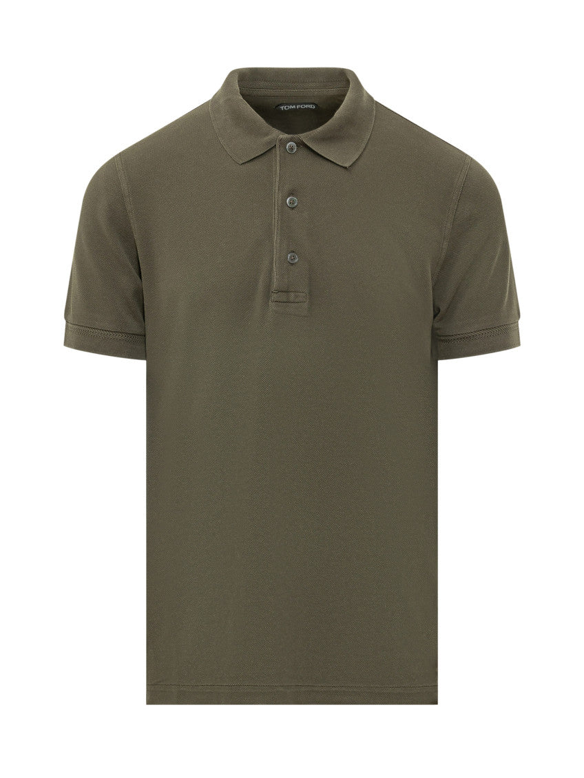 Green Solid Shirt Collar Polo 1