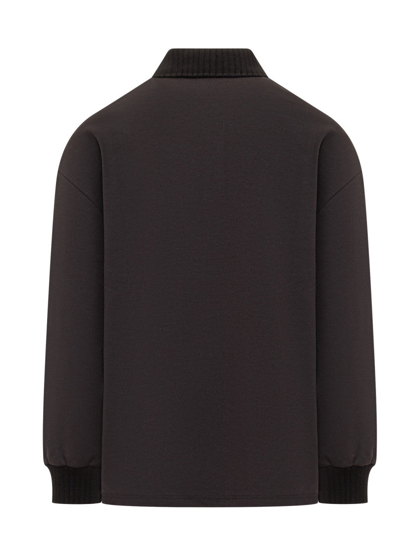 Black Solid Shirt Collar Polo 2