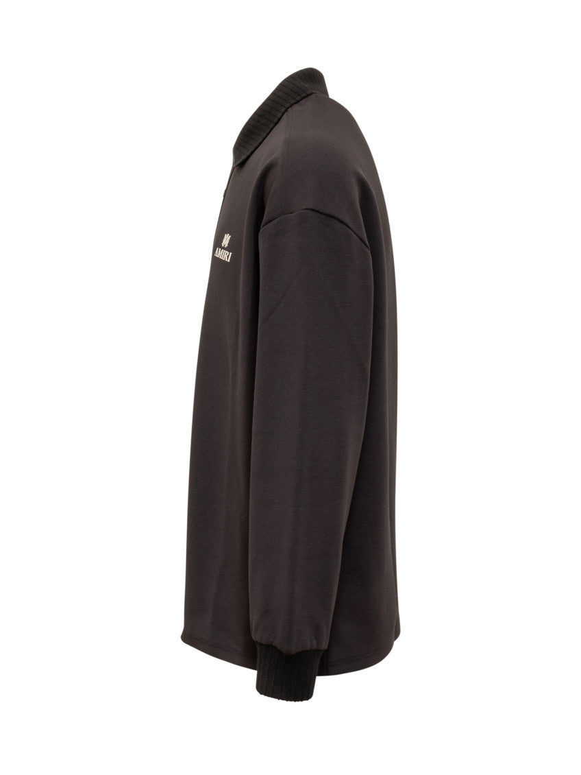Black Solid Shirt Collar Polo 3