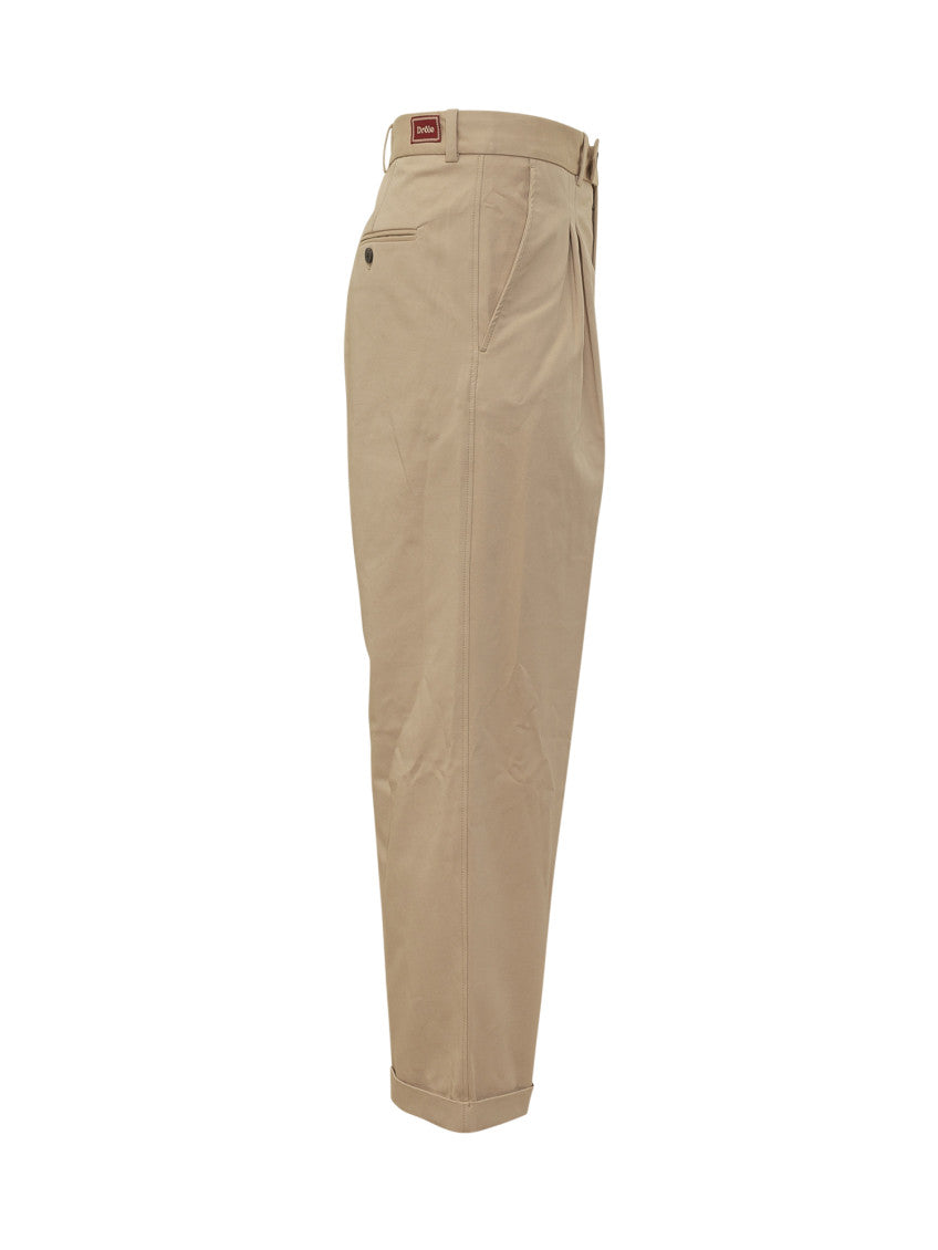 Beige Straight Pleated Pants 2