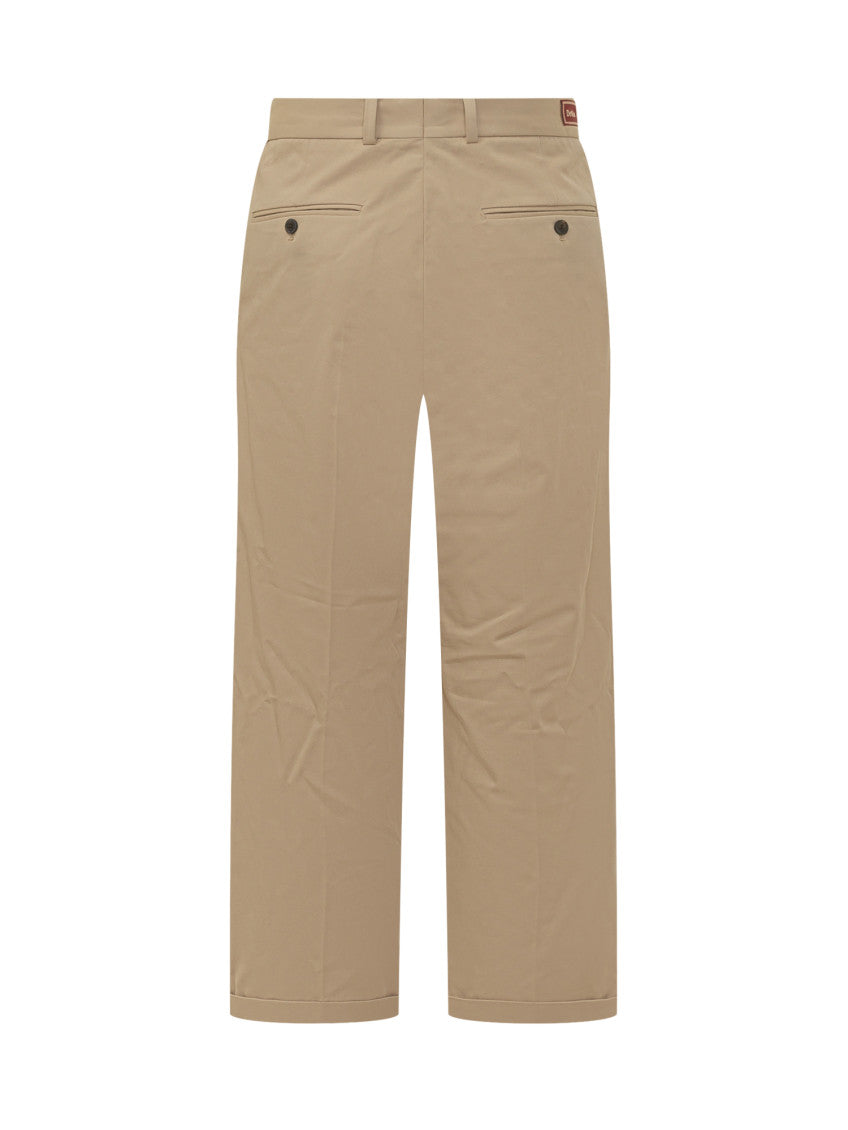 Beige Straight Pleated Pants 3