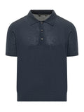 Dark Blue Logo Shirt Collar Polo 1
