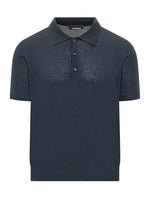 Dark Blue Logo Shirt Collar Polo 1