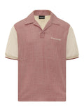 Red Houndstooth Shirt Collar Polo 1