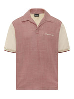 Red Houndstooth Shirt Collar Polo 1