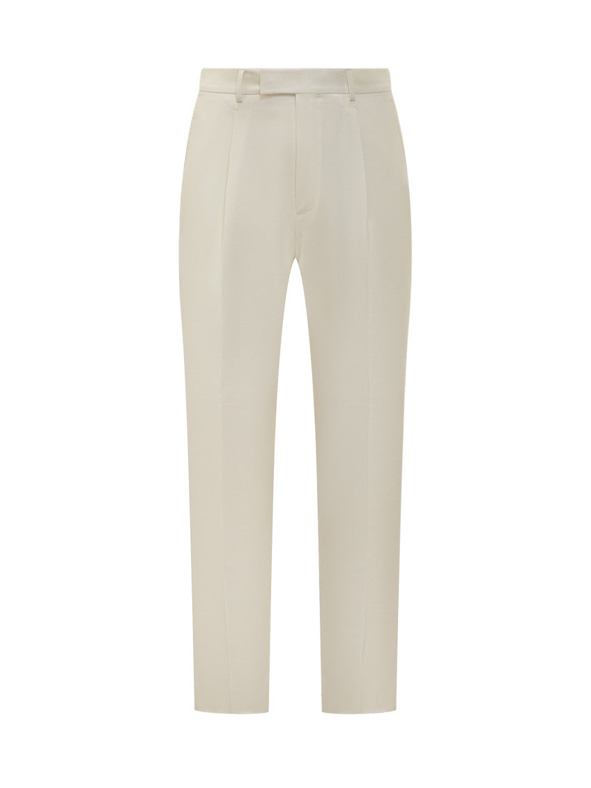 White Tailored Flat Front Pants 1