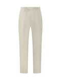 White Tailored Flat Front Pants 1