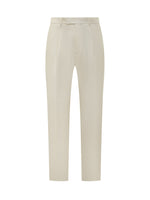 White Tailored Flat Front Pants 1