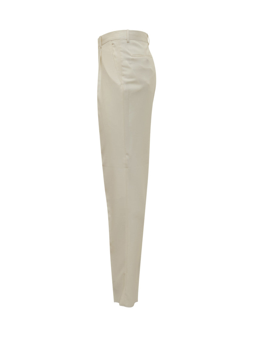 White Tailored Flat Front Pants 2