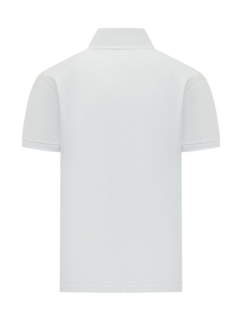 White Solid Shirt Collar Polo 2